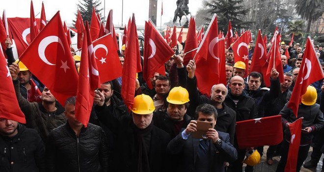 Maden işçilerinden Zeytin Dalı Harekatı'na destek