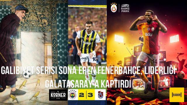 Galibiyet serisi sona eren Fenerbahçe, liderliği Galatasaray'a kaptırdı