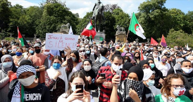 İsrail'in 'ilhak' planı Belçika'da protesto edildi