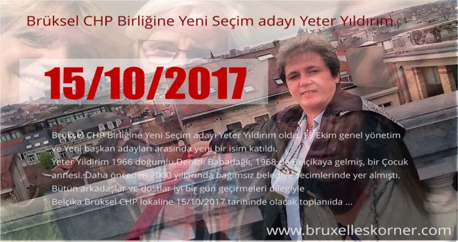 Brüksel CHP Birliğine Yeni Seçim adayı Yeter Yıldırım oldu