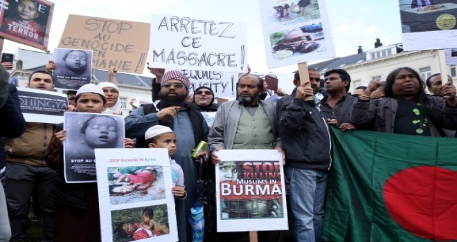 Brüksel'de Arakan Protestosu